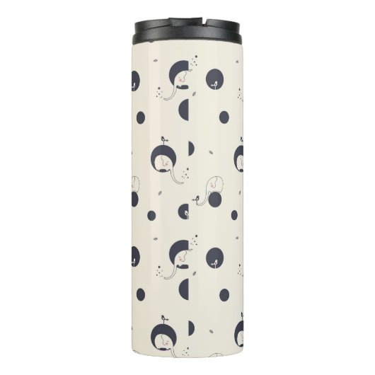 Shy Elephant Pattern Thermosbeker (Achterkant)