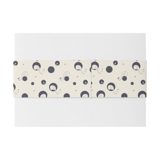 Shy Elephant Pattern Uitnodigingen Wikkel (Achterkant Voorbeeld)