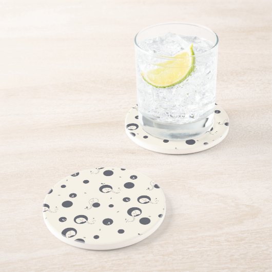 Shy Elephant Pattern Zandsteen Onderzetter (Zijkant)