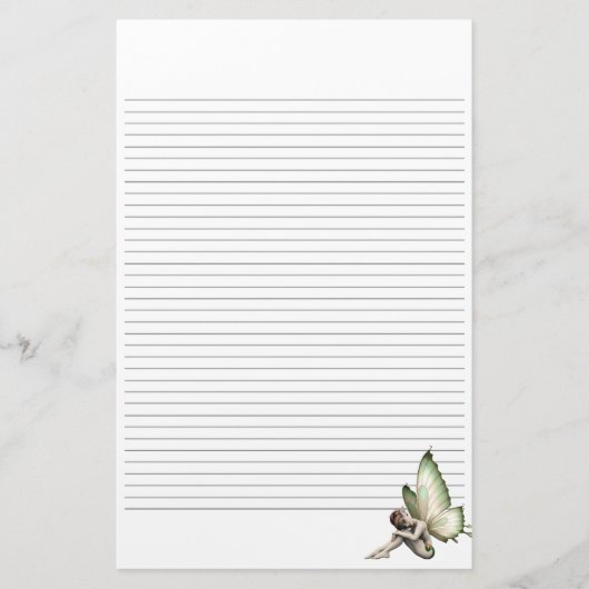 Shy Fairy Lined Stationery Briefpapier (Voorkant)