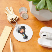 Shy French Girl Sleutelhanger