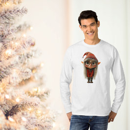 Shy Girl Christmas Elf Mannen T-shirt