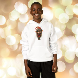 Shy Girl Kerst Elf Boy's Hoodie