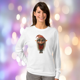 Shy Girl Kerst Elf Vrouwen T-shirt