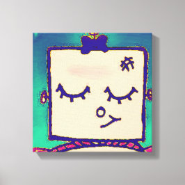 Shy Girl Robot Wrapped Canvas
