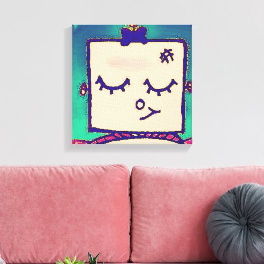 Shy Girl Robot Wrapped Canvas (Insitu (Woonkamer))