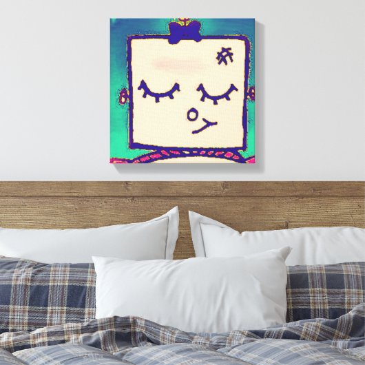 Shy Girl Robot Wrapped Canvas (Insitu (Slaapkamer))