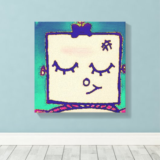 Shy Girl Robot Wrapped Canvas (Insitu (Houten vloer))