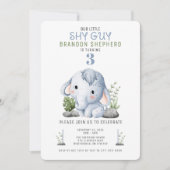 Shy Guy Elephant Birthday Invitation Kaart (Voorkant)