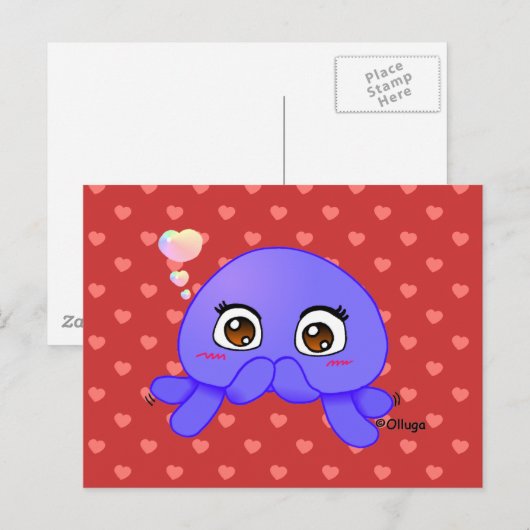 Shy Jellyfish Briefkaart (Voorkant / Achterkant)