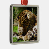 Shy Leopard Metalen Ornament (Rechts)
