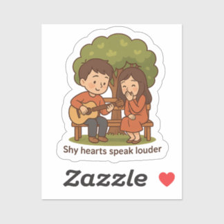 Shy Love Moment - Schattige paar Sticker