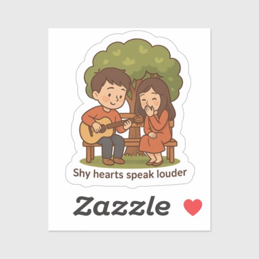 Shy Love Moment - Schattige paar Sticker (Vel)