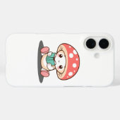 Shy Mushroom met een boek Case-Mate iPhone Case (Achterkant (horizontaal))