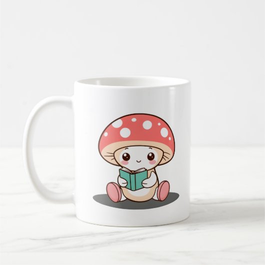 Shy Mushroom met een boek Koffiemok (Links)