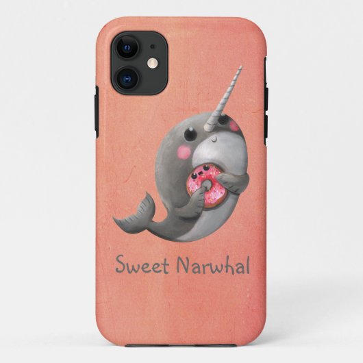Shy Narwhal met Donut Case-Mate iPhone Case (Achterkant)
