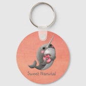 Shy Narwhal met Donut Sleutelhanger (Voorkant)