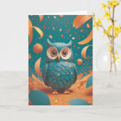 Shy owl suddenly Birthday Kaart (Gele Bloem)