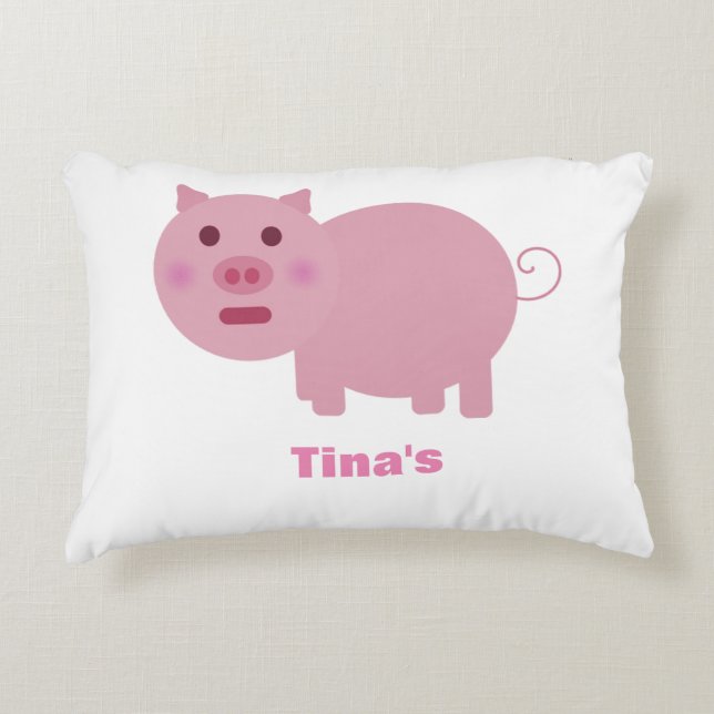 Shy Pink Personalized Pillow Accent Kussen (Voorkant)