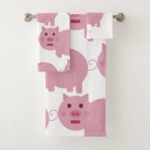 Shy Pink Pig Custom Bad Handdoek (Insitu)