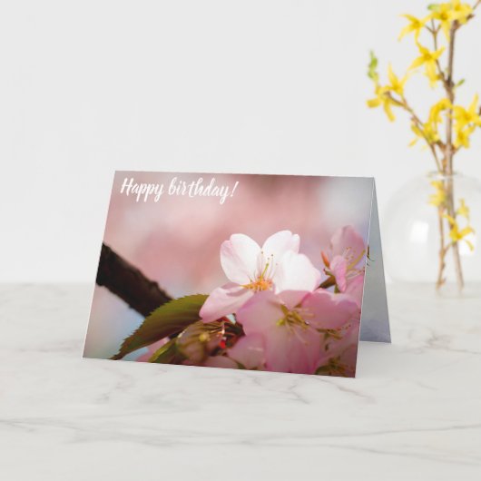 Shy Sakura Flower zichzelf achter bloesems Kaart (Gele Bloem)