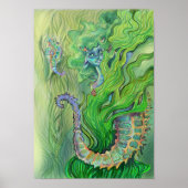 Shy Seahorse Mermaid Poster (Voorkant)