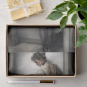 Shy Showgirl Dancer in Pink Ruffles Decoupage Tissuepapier (Geschenk)