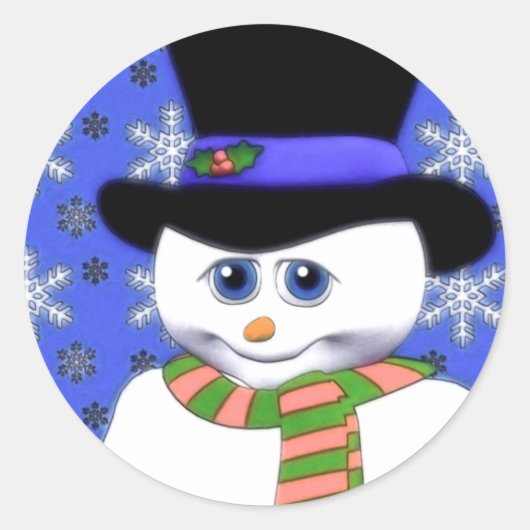 Shy Snowman Vakantie Stickers (Voorkant)