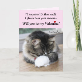 Shy Valentijn Kat Kaart