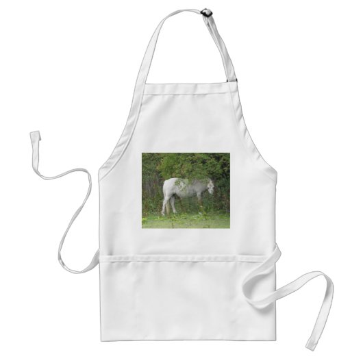 Shy White Horse Apron Standaard Schort (Voorkant)
