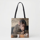 Shy Young Male Hamadryas Baboon (Papio) Tote Bag (Voorkant)