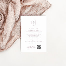 SHYLAH Dusty Roos Elegant Monogram Trouwdetails Informatiekaartje