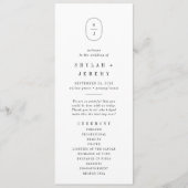 SHYLAH Eenvoudige Boho Moderne Unieke Monogram Huw Programmakaart (Voorkant)