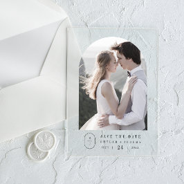 SHYLAH Eenvoudige Boho Monogram Huwelijk Save The  Acryl Uitnodigingen