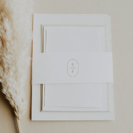 SHYLAH eenvoudige gouden witte moderne minimalisti Uitnodigingen Wikkel