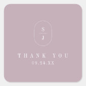 SHYLAH eenvoudige Lila Boho Modern bruiloft Dank u Vierkante Sticker (Voorkant)