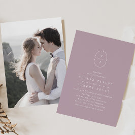 SHYLAH eenvoudige Lila Paarse foto bruiloft Kaart