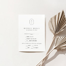 SHYLAH Elegant Monogram Neutraal Trouwen RSVP Kaar Kaartje