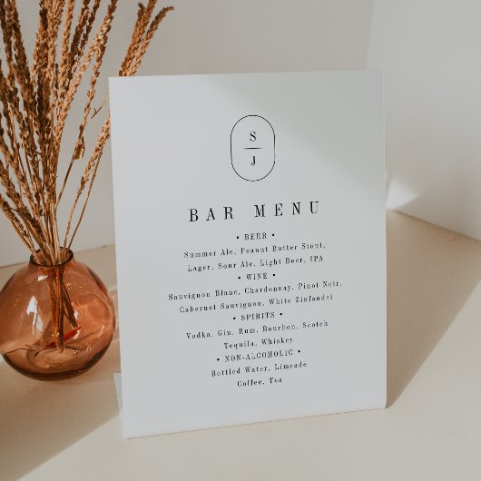 SHYLAH Elegante Boho Neutrale Wedding Bar Menu Tek Reclamebord Met Voetstuk