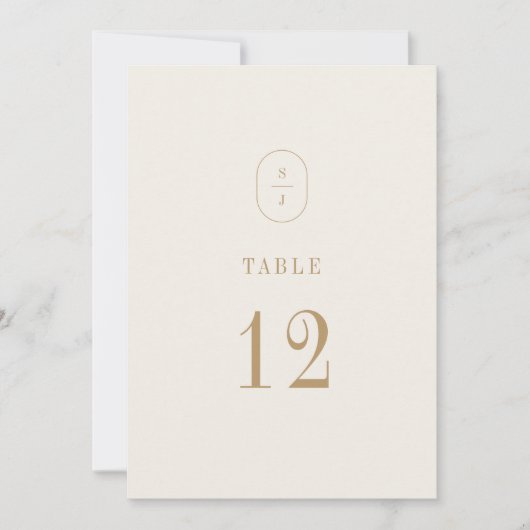 SHYLAH  Gold Cream Trouwtafel Nummers Kaart (Voorkant)