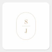 SHYLAH minimalistisch goud elegante bruiloft monog Vierkante Sticker (Voorkant)