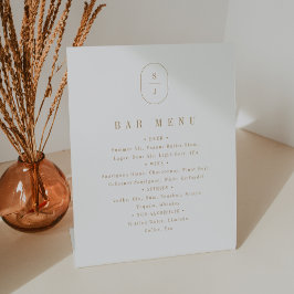 SHYLAH Minimalistisch Goud Wit Wedding Bar Menu Te Reclamebord Met Voetstuk