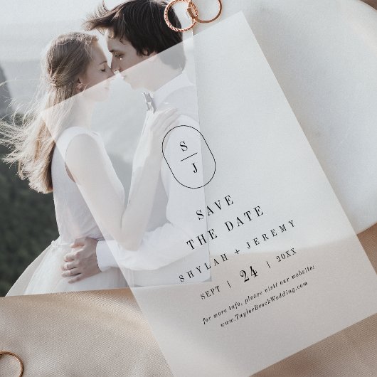 SHYLAH Monogram Unieke Huwelijk Save The Date Vellum Uitnodigingen