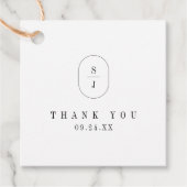 SHYLAH Monogram Zwart Wit Boho bruiloft Dank u Bedankjes Labels (Voorkant)