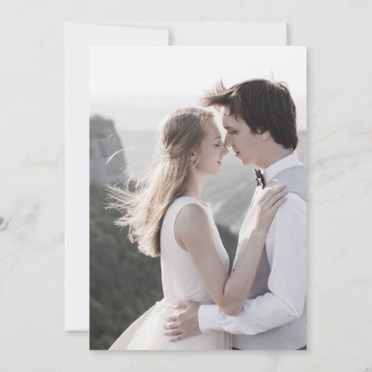 SHYLAH Neutral Gold Cream Elegante Fotobruiloft Kaart (Achterkant)