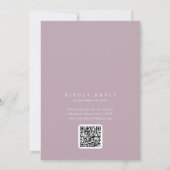 SHYLAH QR Code Minimalistische Lila stoffige Roos  Kaart (Achterkant)