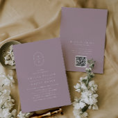 SHYLAH QR Code Minimalistische Lila stoffige Roos  Kaart