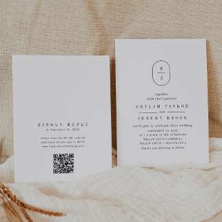 SHYLAH QR Code Minimalistische Unieke Moderne Huwe Kaart