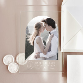 SHYLAH Witte Boho Monogram Huwelijk Save The Date Acryl Uitnodigingen