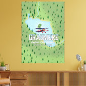 Shymbulak Kazachstan ski reisposter Canvas Afdruk (Insitu (Woonkamer))